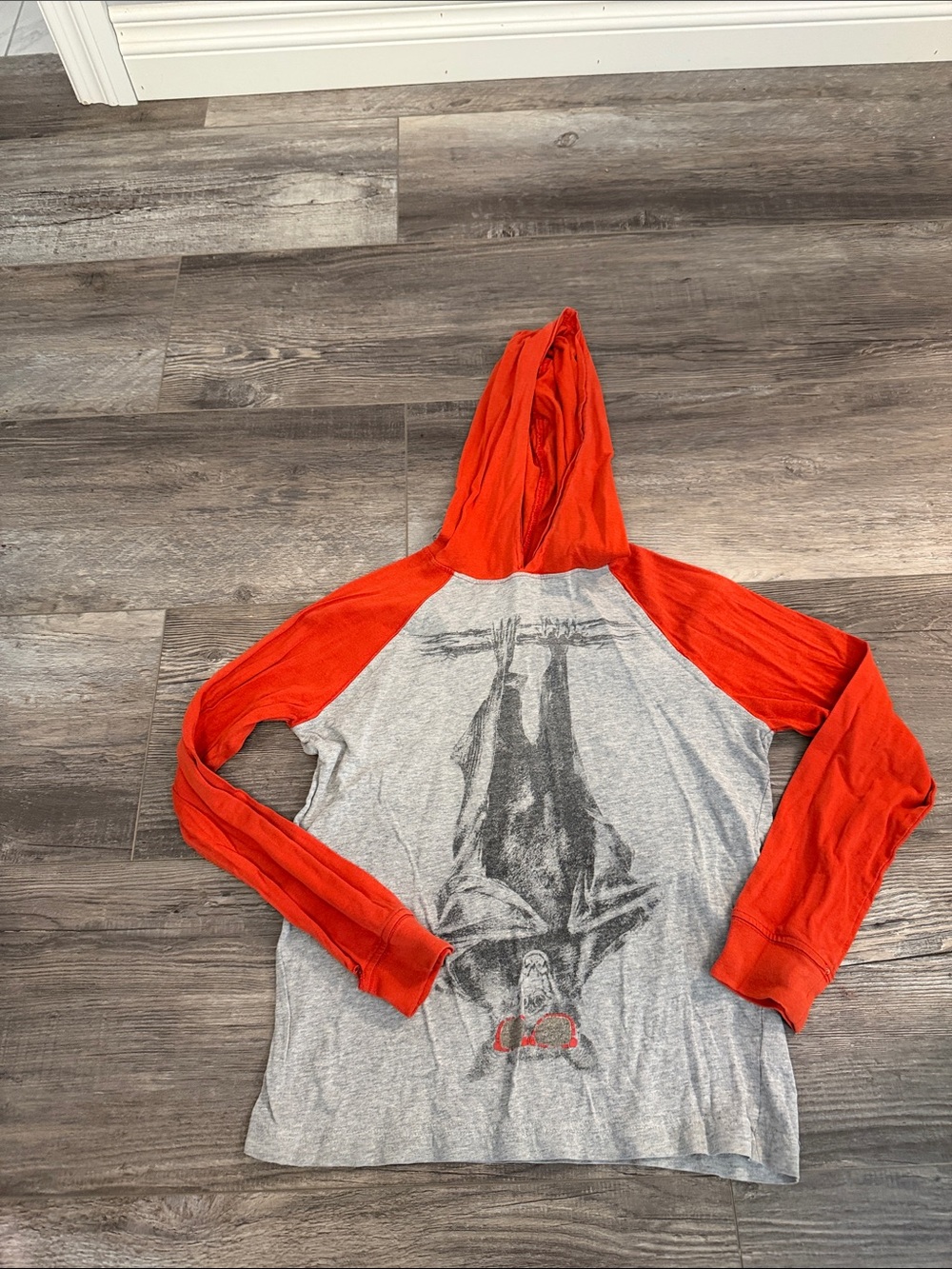 Gymboree Orange-Red Long Sleeve Tee with Gray Neck Trim